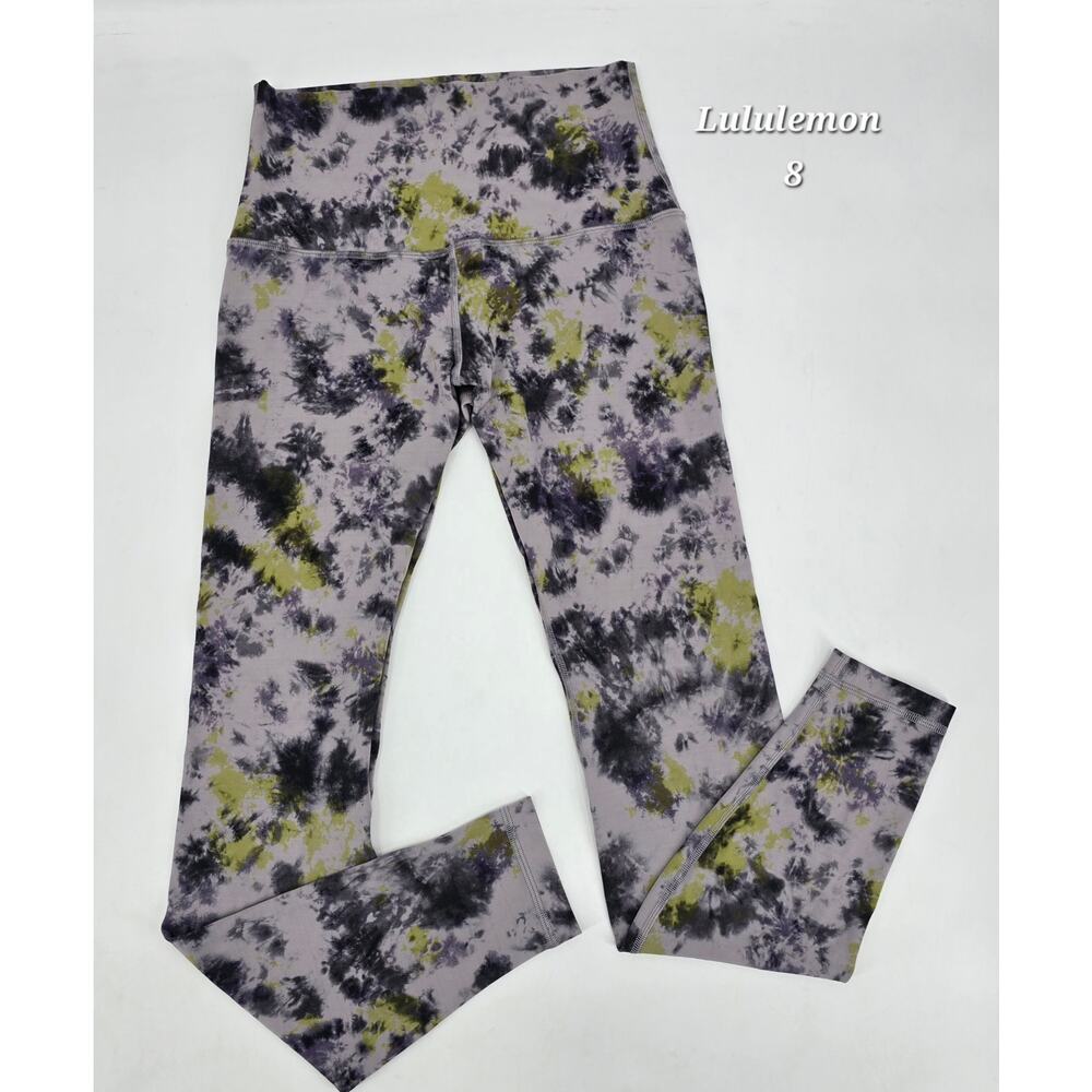 Lululemon Align High-Rise Leggings‎ Size 8 Radial Tie Dye Mauve Grey Multi Nulu